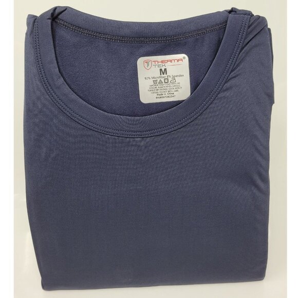 Men Thermal Long Johns Warm Underwear Set, Microfiber Fleece, Navy - Picture 2 of 4